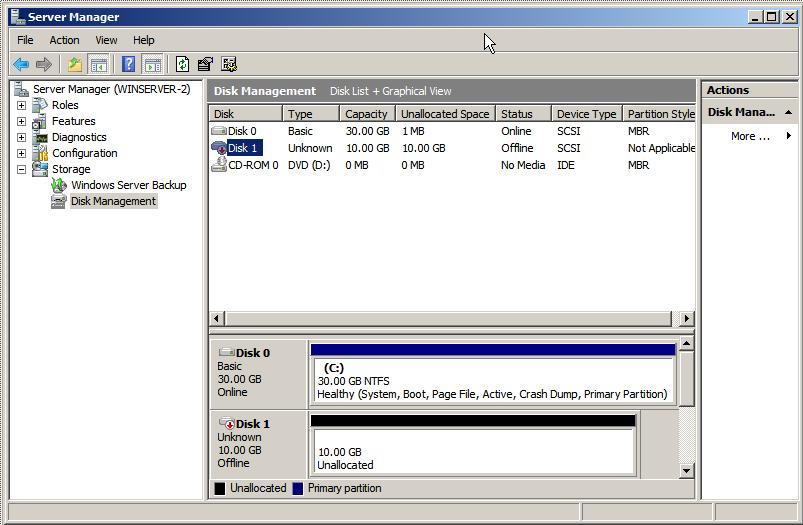 manage disk space windows